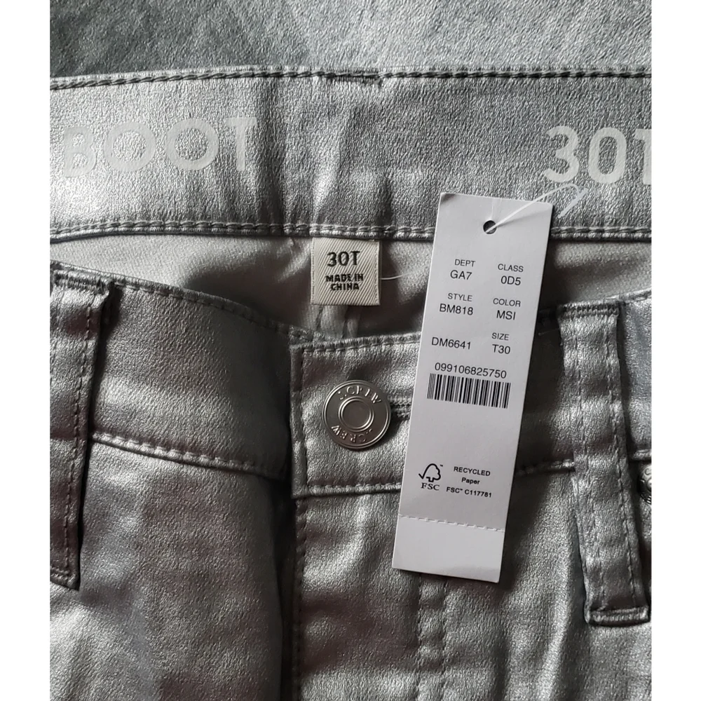 31. J.Crew Slim demi-boot jean in coated silver